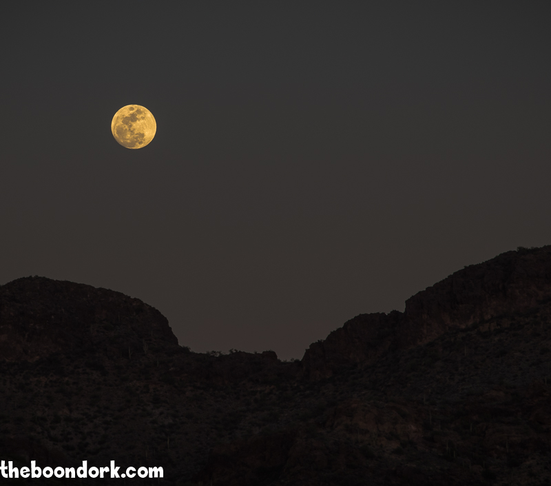 Full moon over vulture peak Wickenburg Arizona
