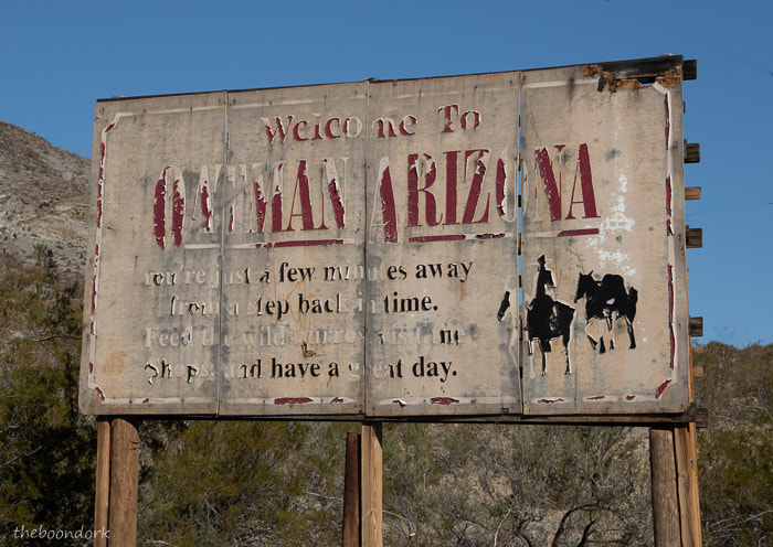 Oatman Arizona welcome sign