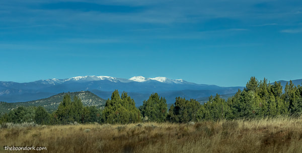 Santa Fe New Mexico snowcapped peaks