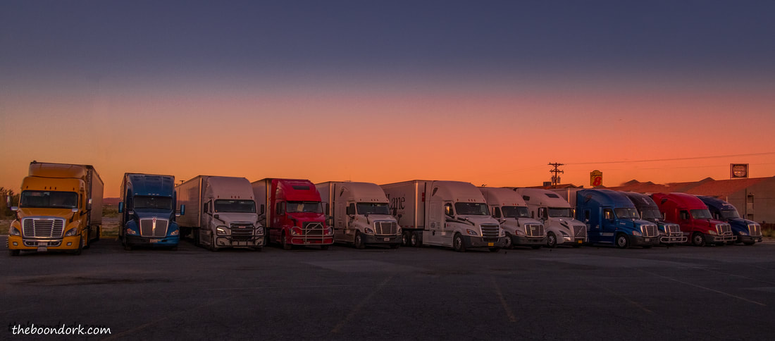 Trucks in a Walmart parking lot Picture