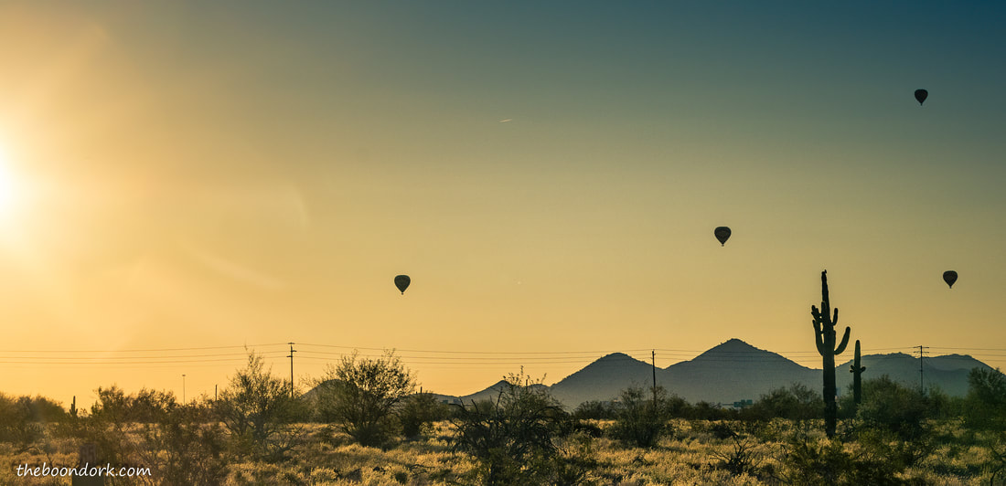 Hot air balloons in the desert Picture
