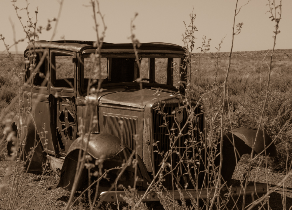 old car in The Painted Desert NM 