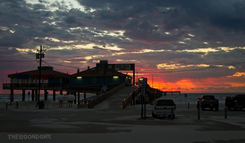Sunrise at Bob Hall fishing pier Padre Island Texas
