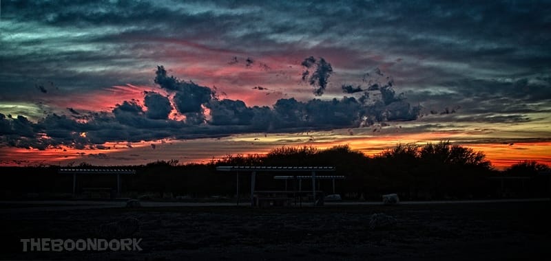 Sunset, San Pedro Boondocking area, Amistad National Recreation Area Texas.