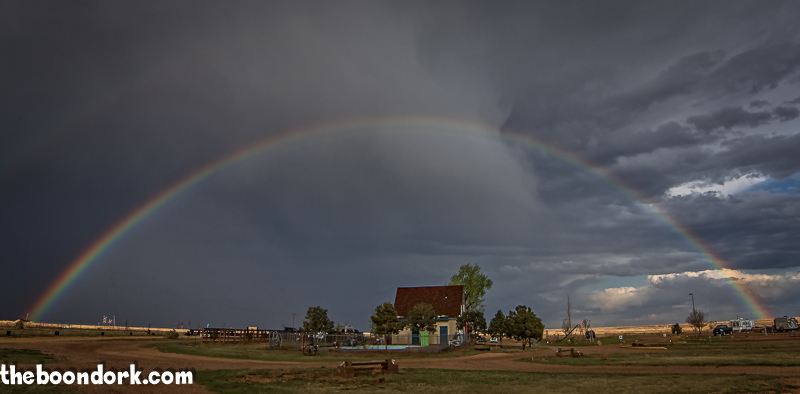 Rainbow over Haggard's RV Park, Pueblo West Colorado