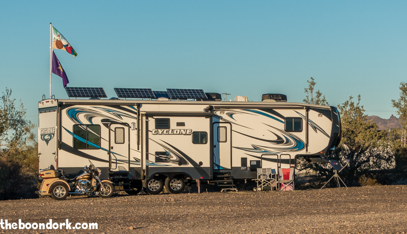 RV solar panels Quartzsite Arizona Boondocking
