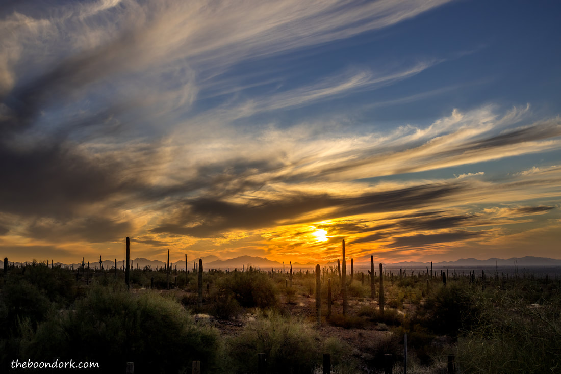 Sunset at Picacho state Park Arizona Picture