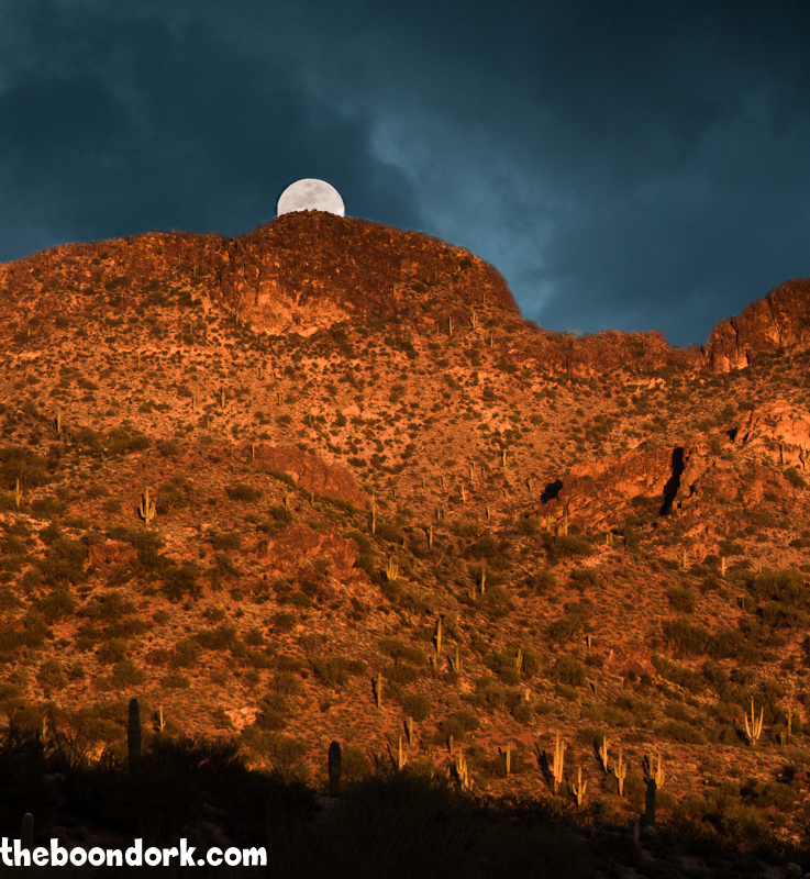 Moonrise over vulture peak Wickenburg Arizona