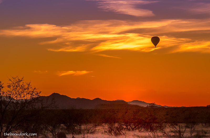 Boondocking sunset hot air balloon