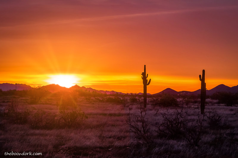 Boondocking desert sunrise near Phoenix Arizona