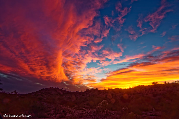 Arizona boondocking sunset