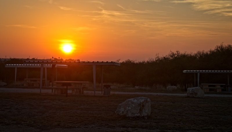 Sunset at the San Pedro boondocking area Del Rio Texas