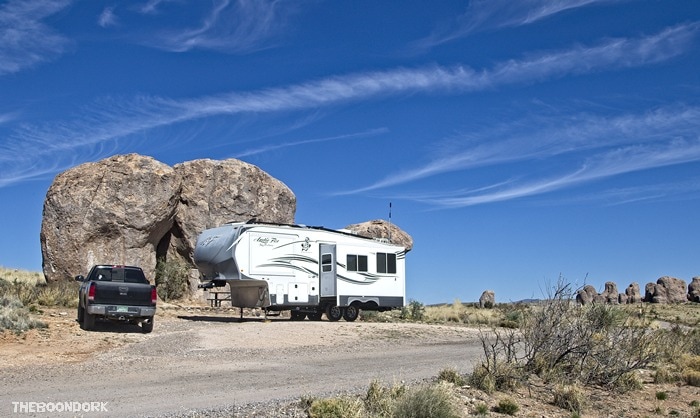 Arctic Fox boondocking site city of rocks state Park New Mexico
