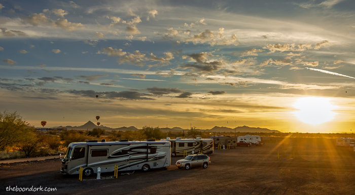 RVs in the sunset