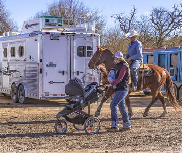 Cowgirl with a stroller Picture