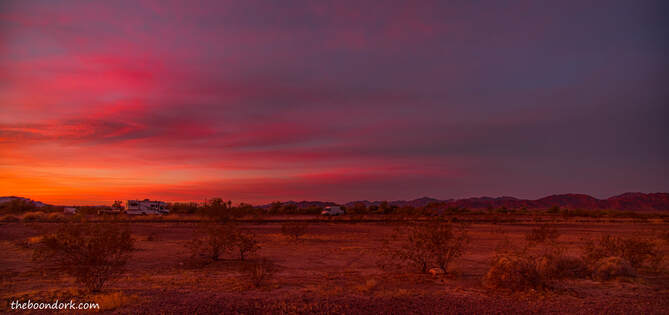 Boondocking sunset Quartzsite Arizona Picture
