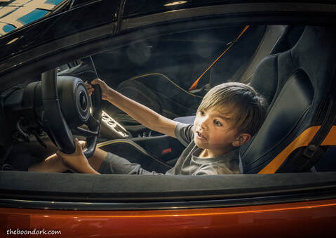 Grandson in luxury car Picture