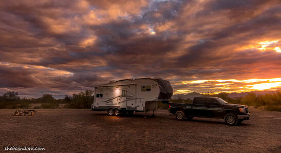 boondocking sunset Quartzsite Arizona Picture