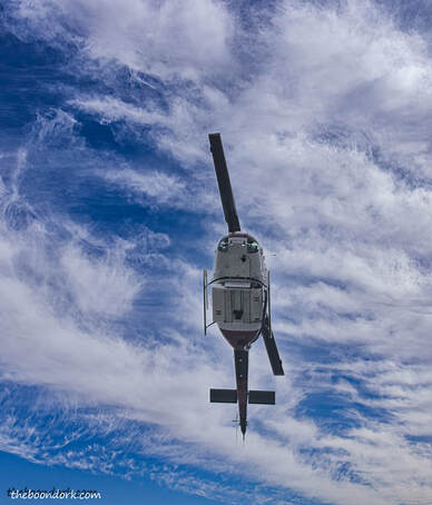 Helicopter flying overhead Picture
