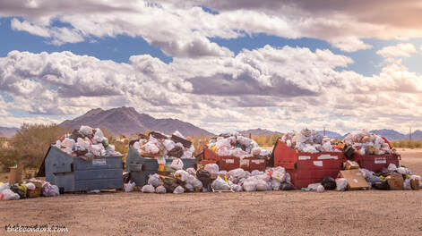 overflowing dumpsters Quartzsite Arizona Picture