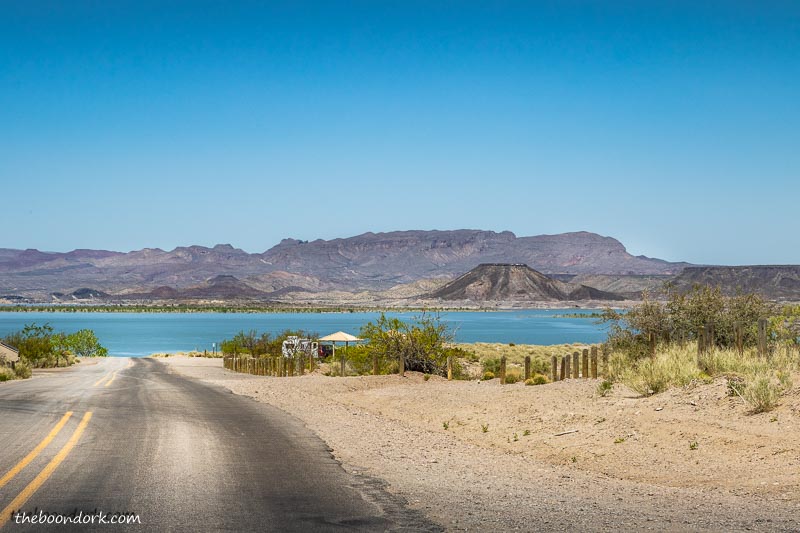 Elephant Butte state Park road to the lake
