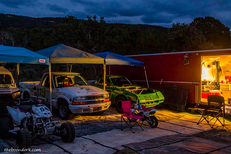 Land's End Hill climb Nighttime in the pits