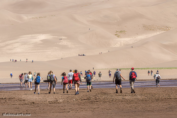 Hiking up the sand dunes national Park