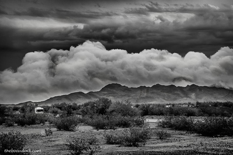 Ominous clouds in Quartzsite Arizona