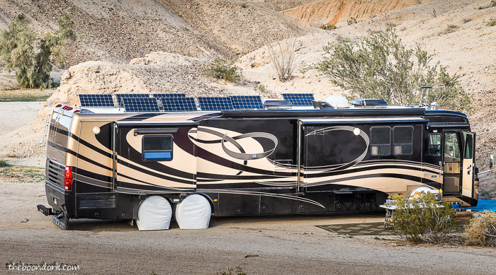 Boondocking class a with solar panels