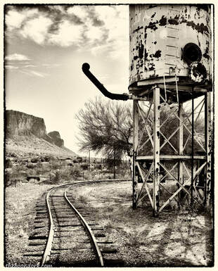 Narrow gauge track Goldfield Arizona Picture