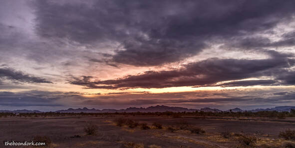 Boondocking sunrise Quartzsite Arizona Picture