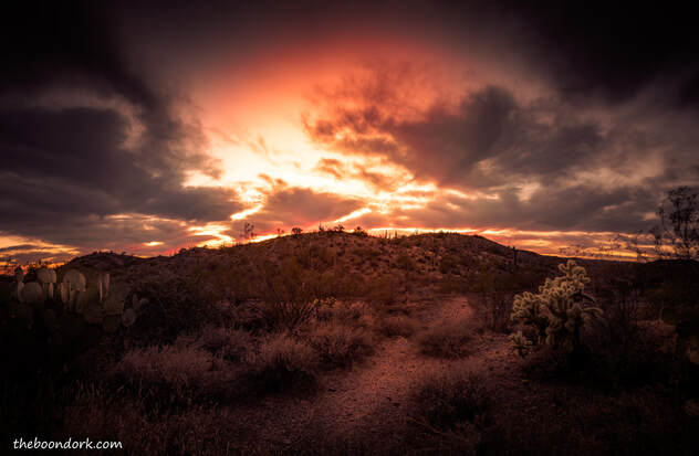 Boondocking sunset Wickenburg Arizona Picture