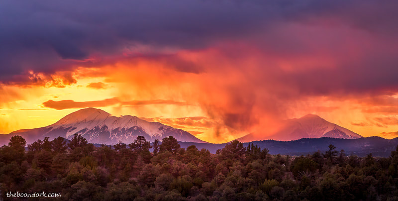 Spanish peaks sunset