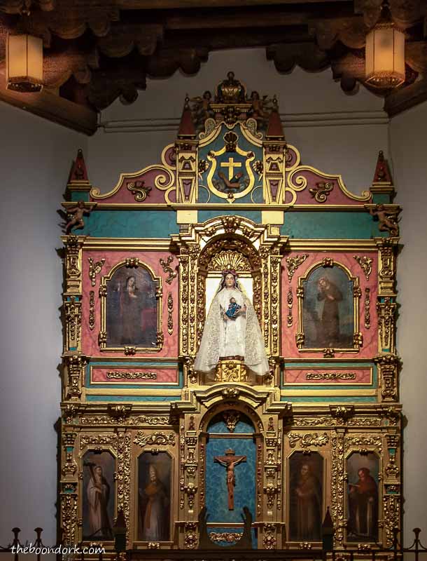 Statues and paintings in St. Francis Cathedral Santa Fe New Mexico