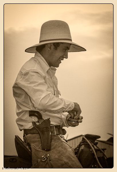 Montana cowboy on horseback