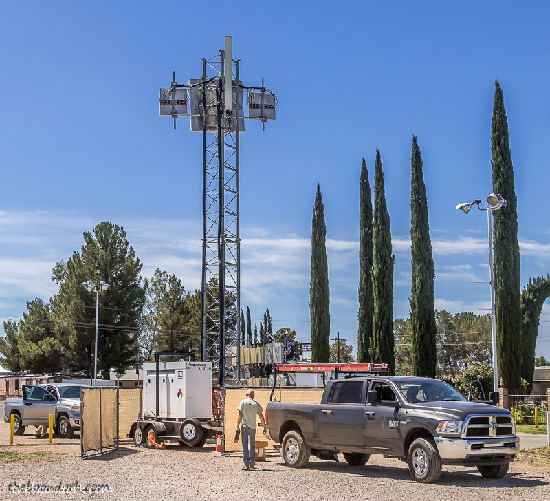 Temporary cell phone tower Pima County fair ground.