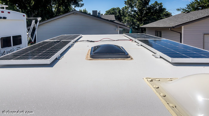 Solar panels on pop-up Truck camper