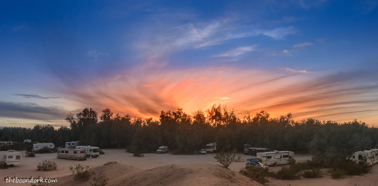 Yuma Arizona boondocking sunset